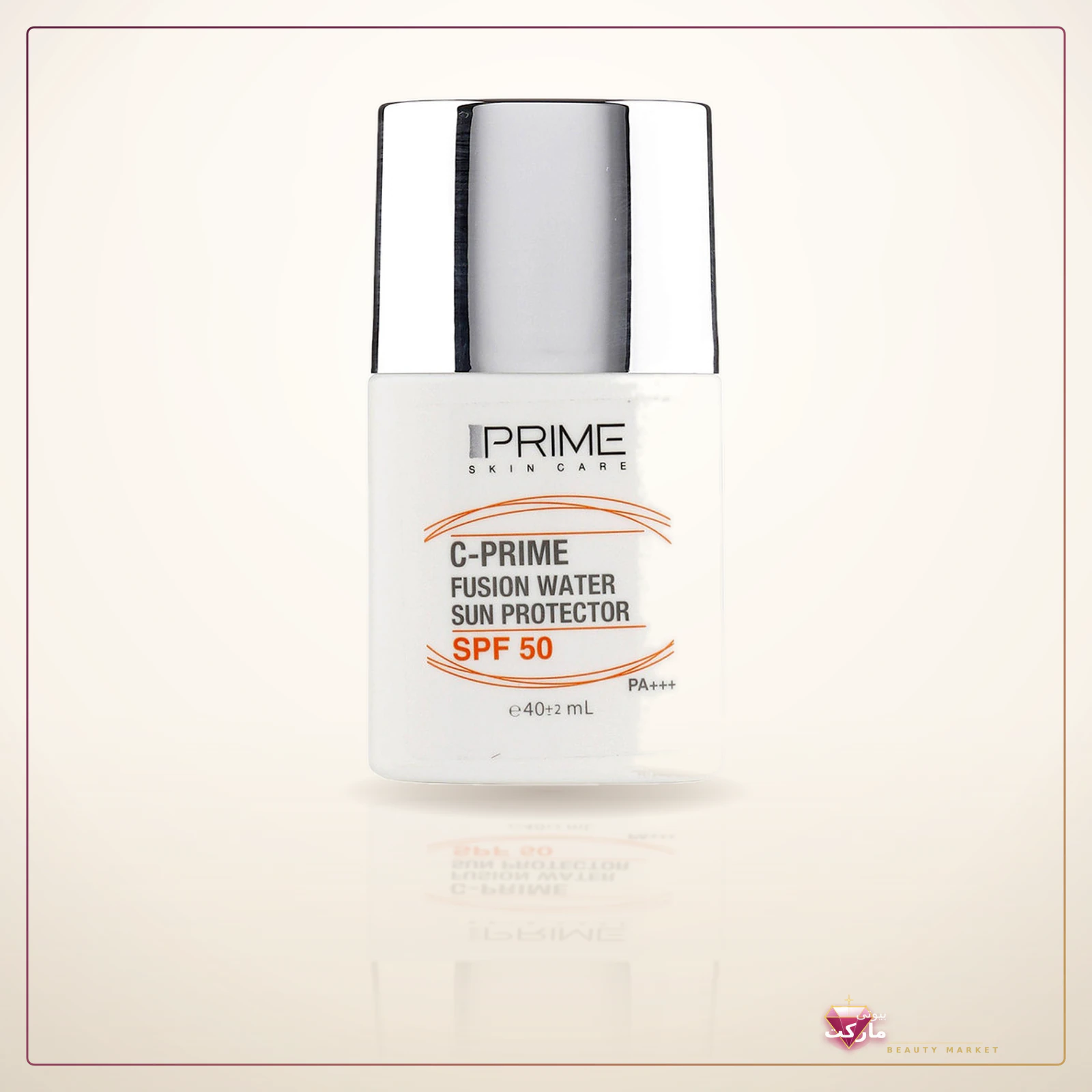 فلوئید ضدآفتاب بی‌رنگ پرایم SPF50 مدل C-Prime Fusion Water مناسب انواع پوست، حجم 40 میلی‌لیتر
